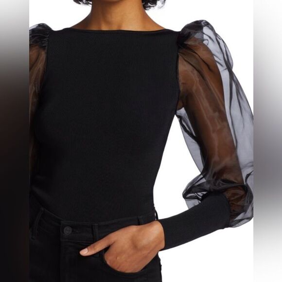 Alice + Olivia Puff-Sleeve Top size XS - Picture 4 of 9